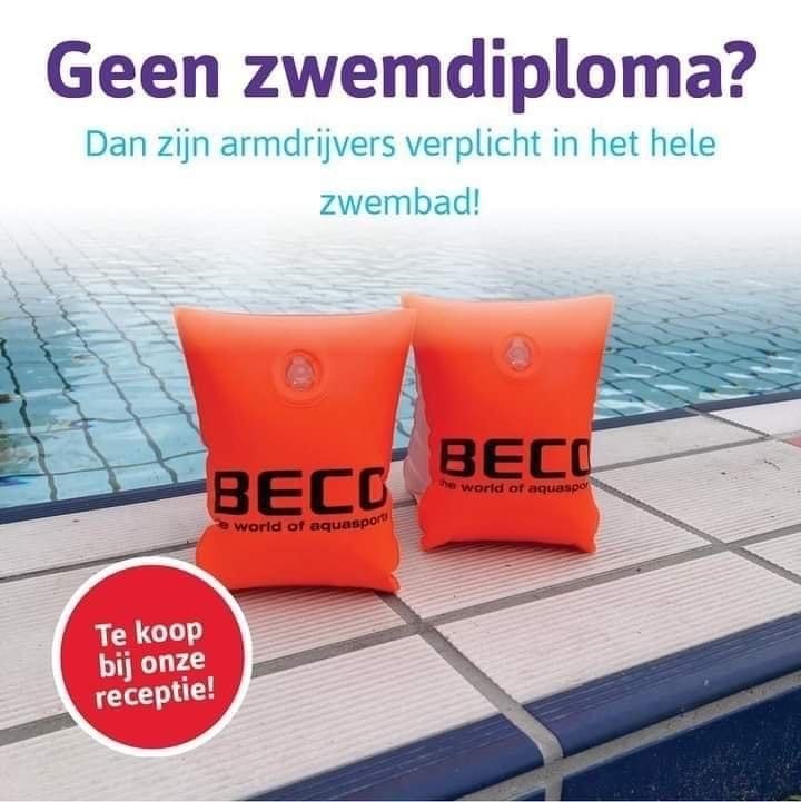 Geen zwemdiploma dan zijn zwemvleugels verplicht!