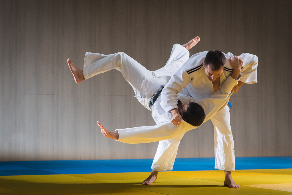 Zelfverdediging judo in actie